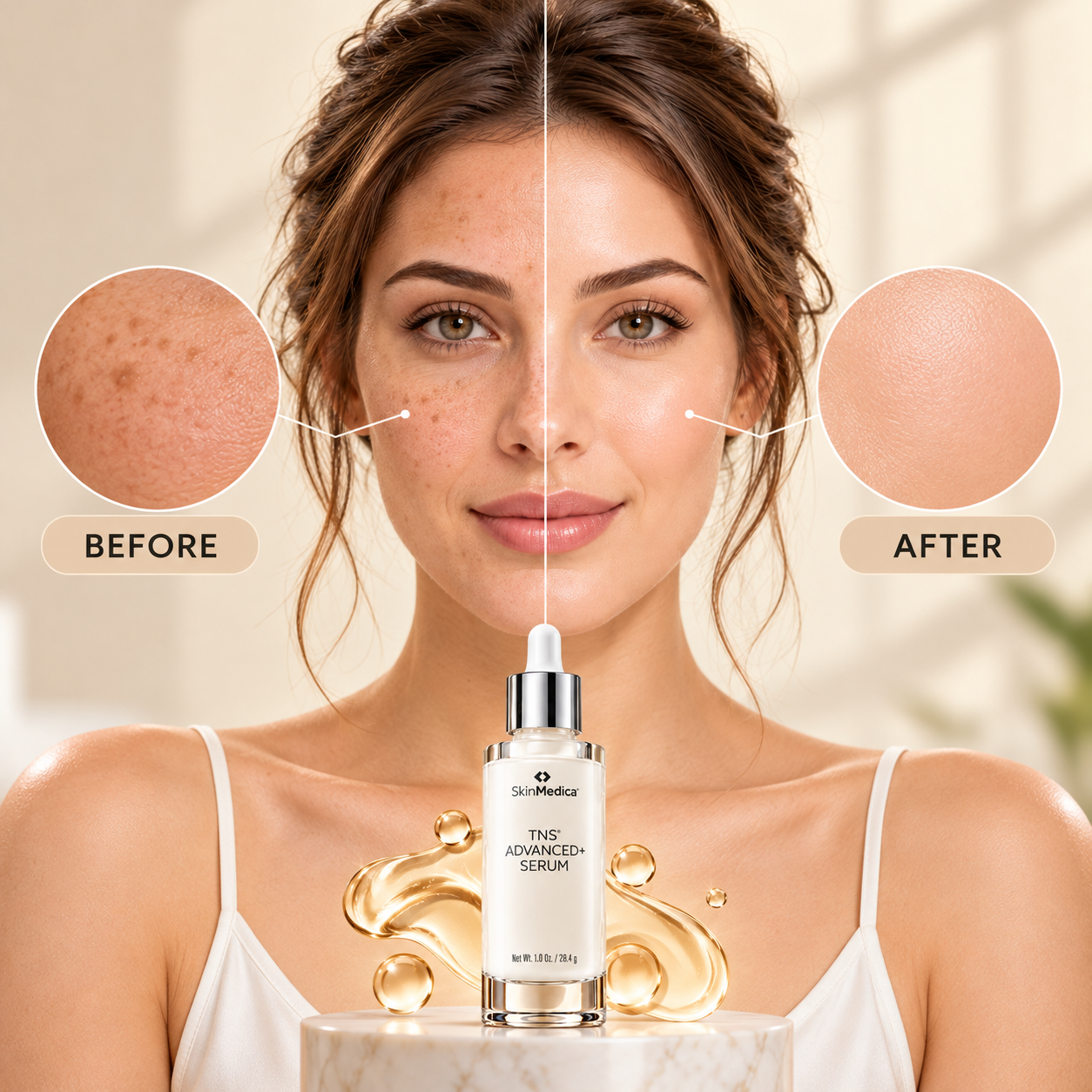 SkinZora before and after skincare visual